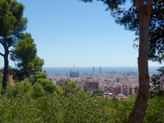 View of Sagrada Familia in the Center